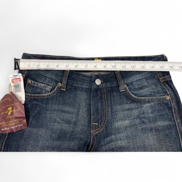 7 For All Mankind Flare Size 29 USA Made Denim Jeans 30 x 32 NEW Dead Stock VTG - Picture 6 of 15